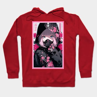 Aesthetic Anime Girl Pink Rosa Black | Quality Aesthetic Anime Design | Chibi Manga Anime Art Hoodie